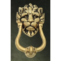 Lions Head Door Knocker - Brass