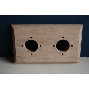 Pre - Drilled 'Bakelite' Switch Mounting Block  - Natural Oak - Double / 2 Gang - Discontinued 