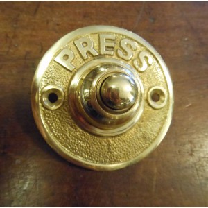 Round Brass Bell Push - PRESS