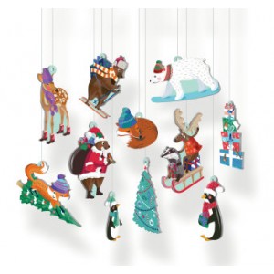 Pop Out Cardboard Tree Decorations - Chalet Snow