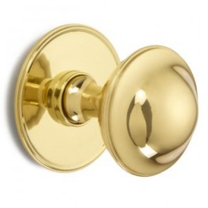 British Made - Plain Round Centre Door Knob - Brass OR Nickel
