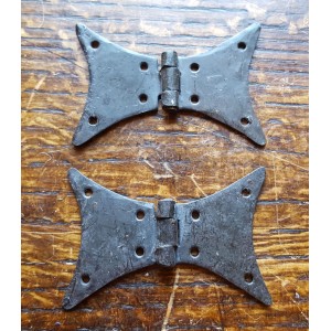 3" Butterfly Hinges - Hand Forged - Beeswax - Pair