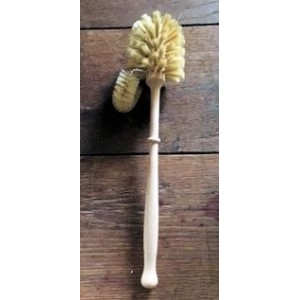 Classic Toilet Brush with Edge Cleaner - Beech & Natural Bristle 