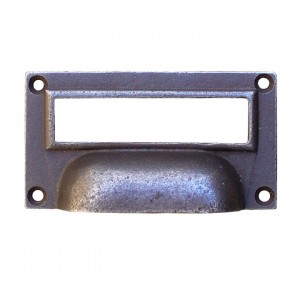 Drawer Pull - Cast Iron - Label Frame