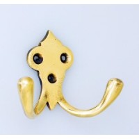 Double Hook - Small - Brass
