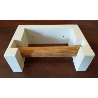 Oak Toilet Roll Holder - Available Off White Or  Black - Square Edge - Discontinued - EX DISPLAY 
