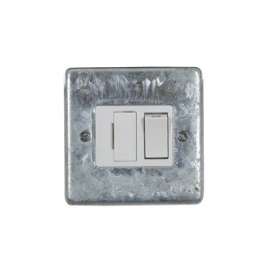 Galvanised Switched Fused Connection Unit - White