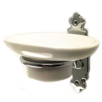 Classic Soap Dish Holder - Chrome Plate with Ceramic Dish