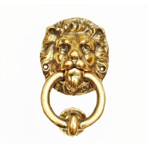 Lion's Head Door knocker with Ring - Brass